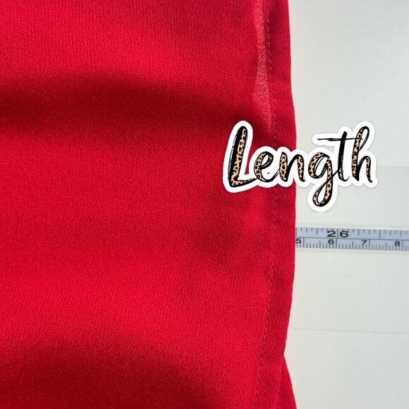 Express Women's Cold Shoulder Cami Top Size M Red Ruffle Lace Up Dressy Blouse - Picture 10 of 10